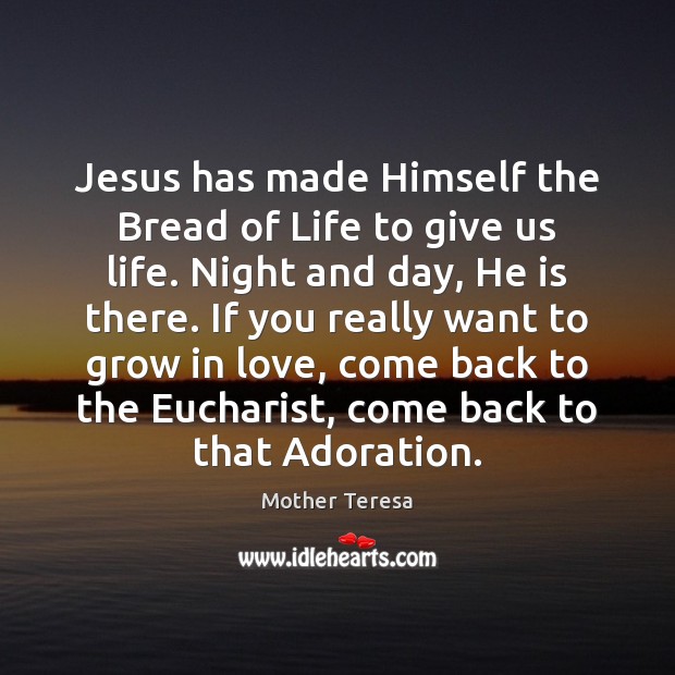 Jesus has made Himself the Bread of Life to give us life. Image