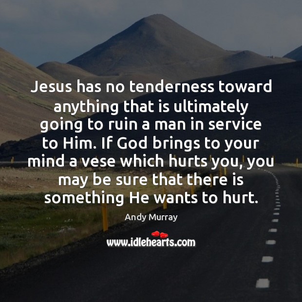 Jesus has no tenderness toward anything that is ultimately going to ruin Andy Murray Picture Quote