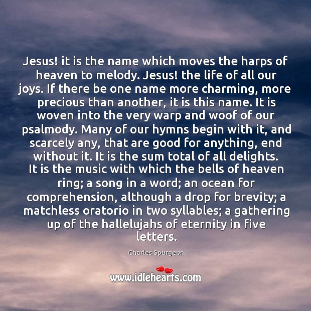 Jesus! it is the name which moves the harps of heaven to 