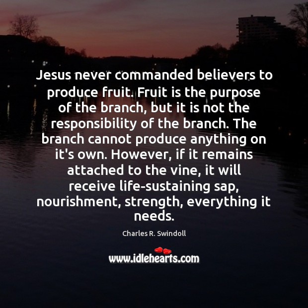 Jesus never commanded believers to produce fruit. Fruit is the purpose of Image