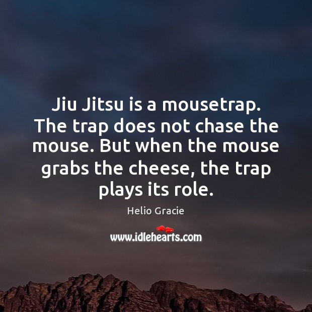 Jiu Jitsu is a mousetrap. The trap does not chase the mouse. Image