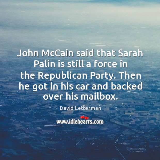 John McCain said that Sarah Palin is still a force in the Image