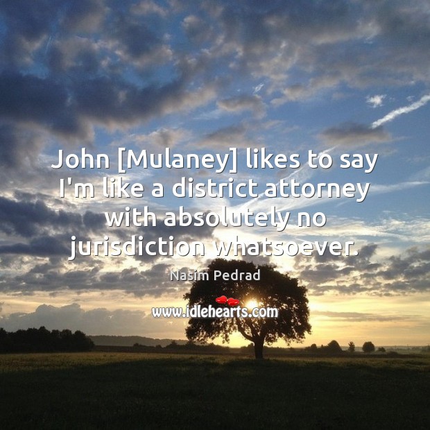 John [Mulaney] likes to say I’m like a district attorney with absolutely Nasim Pedrad Picture Quote