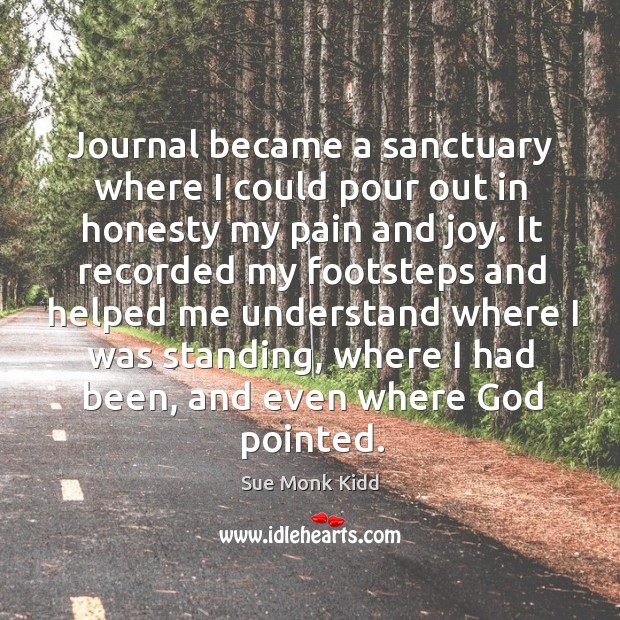 Journal became a sanctuary where I could pour out in honesty my Image