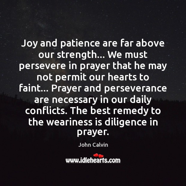 Joy and patience are far above our strength… We must persevere in Image