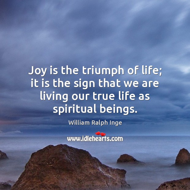 Joy is the triumph of life; it is the sign that we Joy Quotes Image