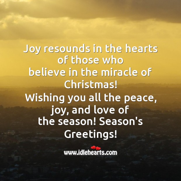 Joy resounds in the hearts Christmas Messages Image