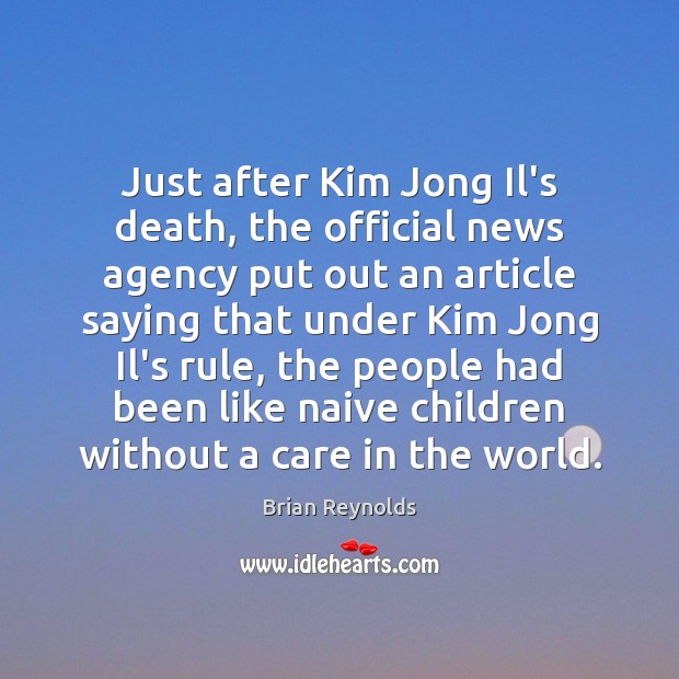 Just after Kim Jong Il’s death, the official news agency put out Image