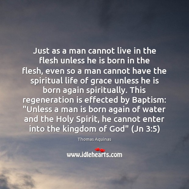 Just as a man cannot live in the flesh unless he is Image