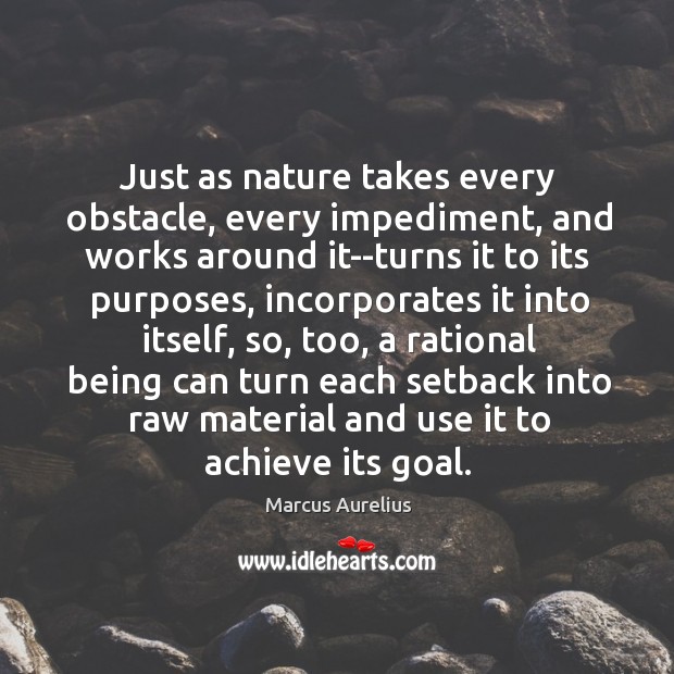 Just as nature takes every obstacle, every impediment, and works around it–turns Image