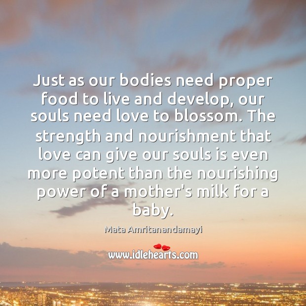Just as our bodies need proper food to live and develop, our Image