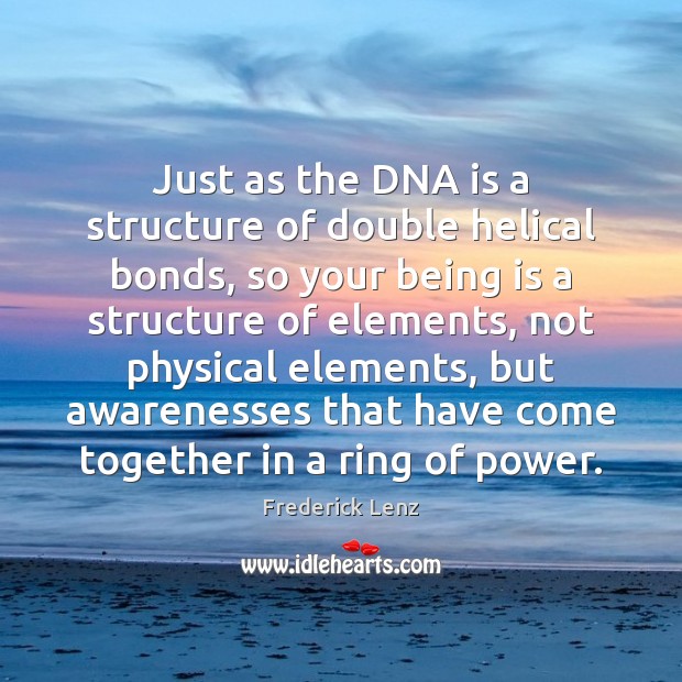 Just as the DNA is a structure of double helical bonds, so Image