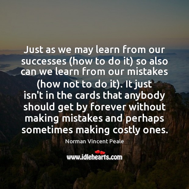 Just as we may learn from our successes (how to do it) Image