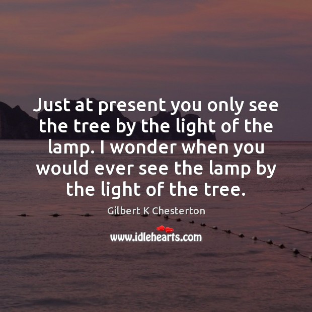 Just at present you only see the tree by the light of Image