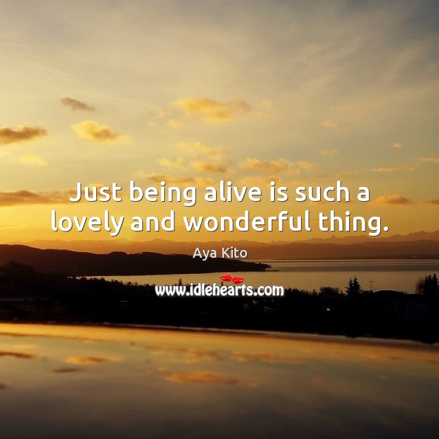 Just being alive is such a lovely and wonderful thing. Aya Kito Picture Quote