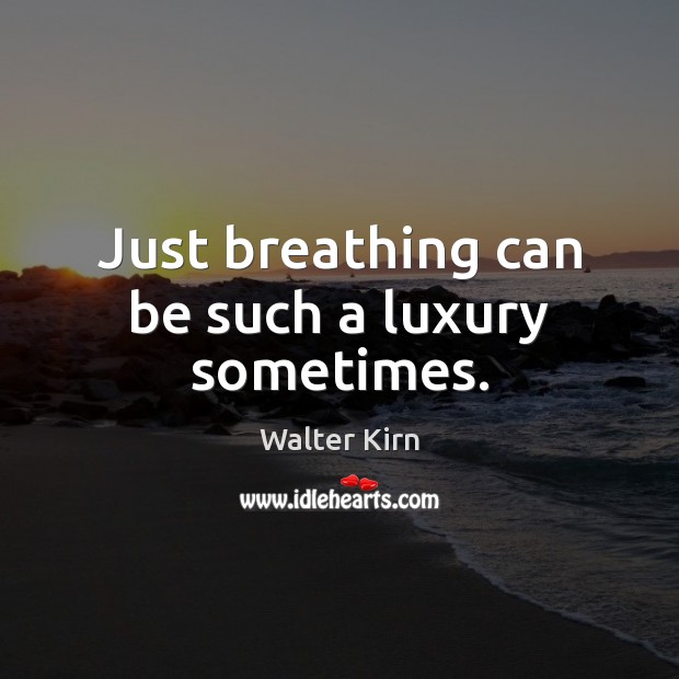 Just breathing can be such a luxury sometimes. Walter Kirn Picture Quote