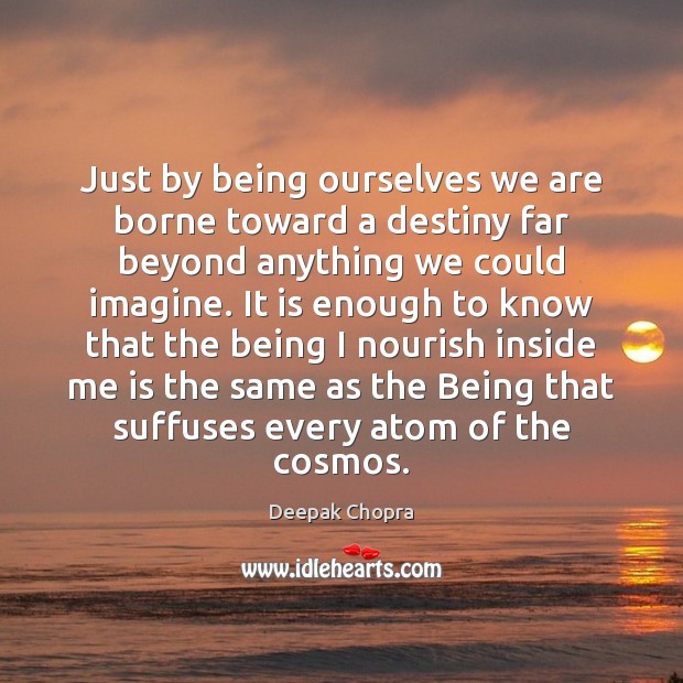 Just by being ourselves we are borne toward a destiny far beyond Image