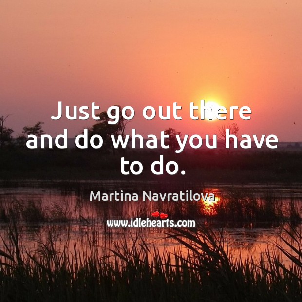 Just go out there and do what you have to do. Martina Navratilova Picture Quote