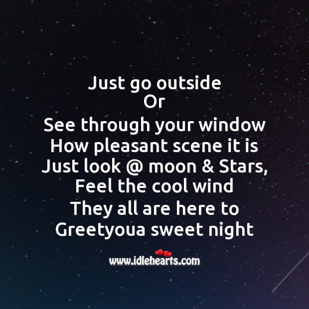 Just go outside Good Night Quotes Image
