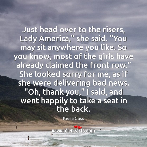 Just head over to the risers, Lady America,” she said. “You may Thank You Quotes Image