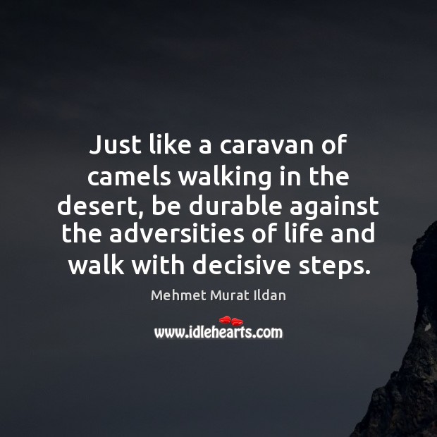 Just like a caravan of camels walking in the desert, be durable Image