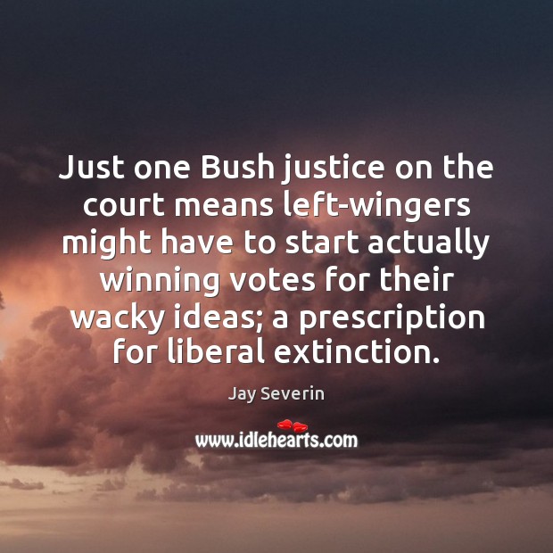 Just one Bush justice on the court means left-wingers might have to Jay Severin Picture Quote