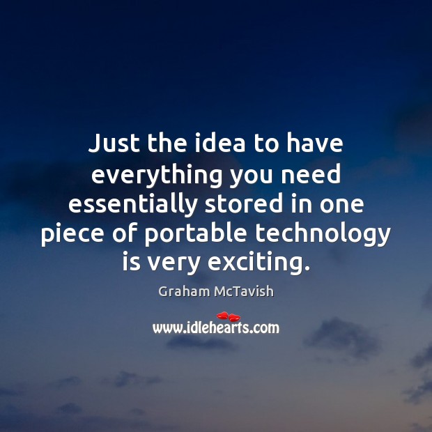 Just the idea to have everything you need essentially stored in one Technology Quotes Image