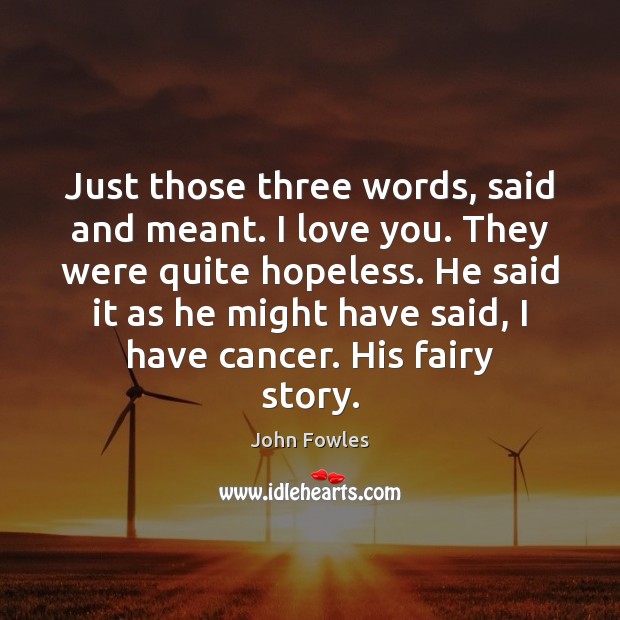 Just those three words, said and meant. I love you. They were I Love You Quotes Image