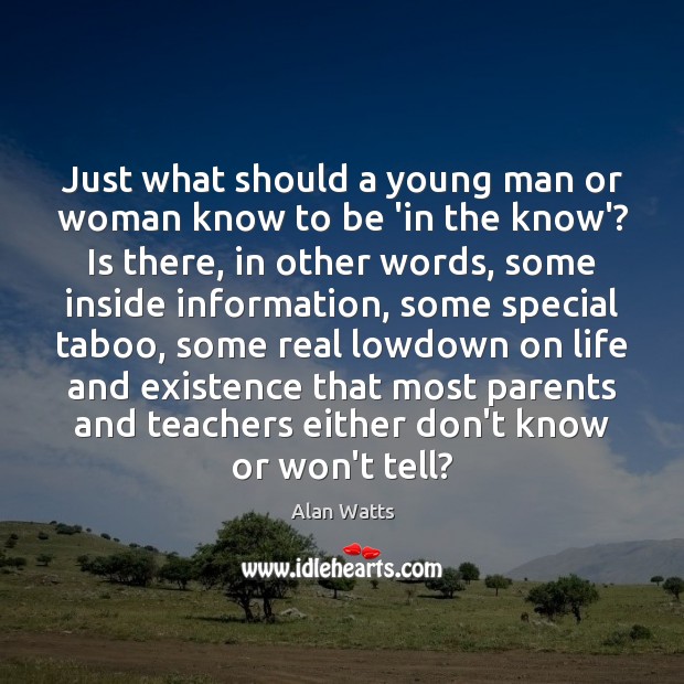 Just what should a young man or woman know to be ‘in Image