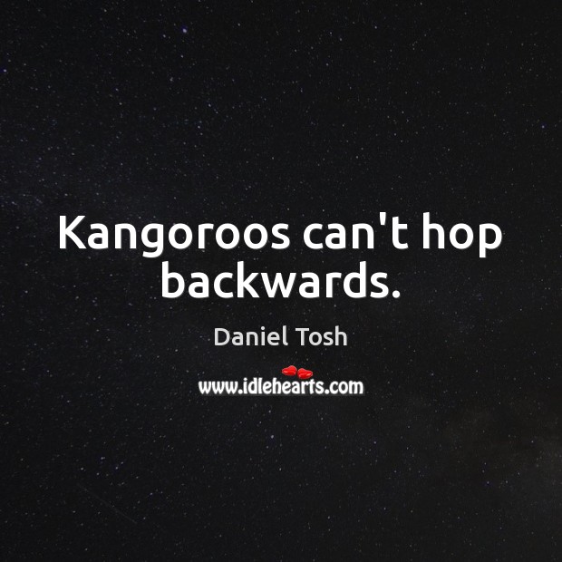 Kangoroos can’t hop backwards. Daniel Tosh Picture Quote