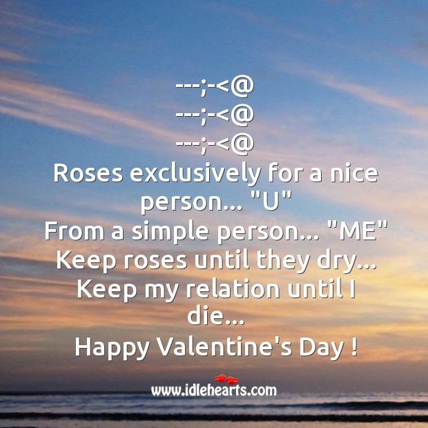 Keep my relation until I die. Valentine’s Day Image