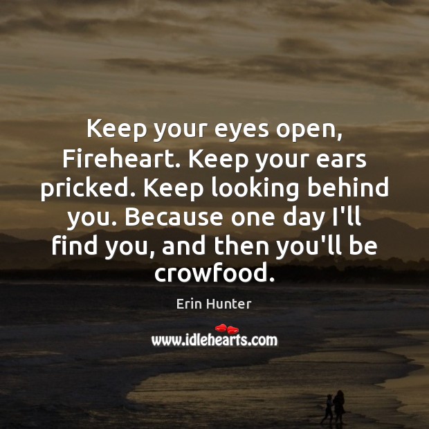 Keep your eyes open, Fireheart. Keep your ears pricked. Keep looking behind Image