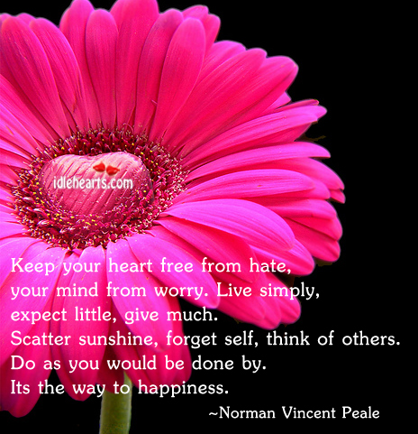 Keep your heart free from hate, your mind Image