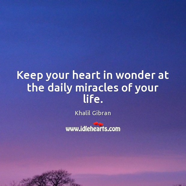 Keep your heart in wonder at the daily miracles of your life. Image