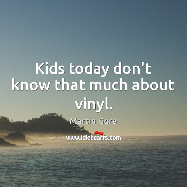 Kids today don’t know that much about vinyl. Martin Gore Picture Quote