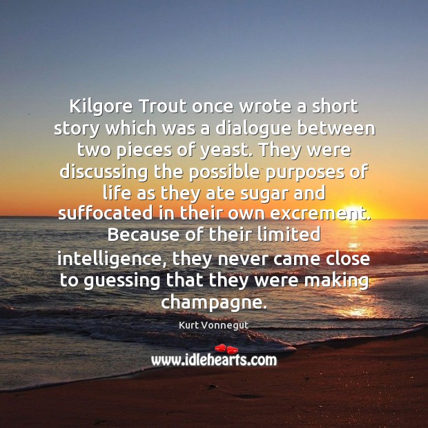 Kilgore Trout once wrote a short story which was a dialogue between Image