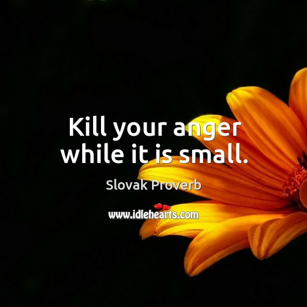 Kill your anger while it is small. Image