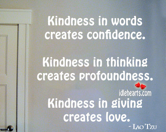 Kindness in words creates confidence Confidence Quotes Image