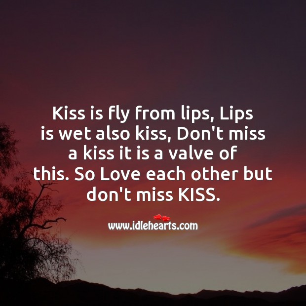 Kiss is fly from lips Love Messages Image