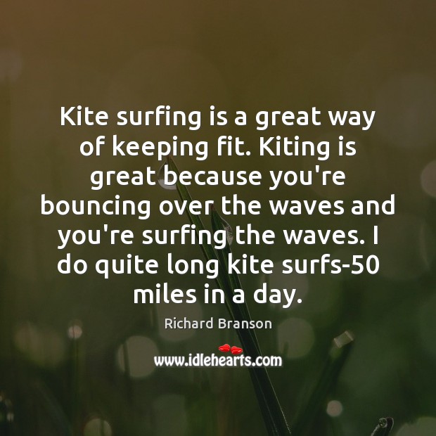 Kite surfing is a great way of keeping fit. Kiting is great Image