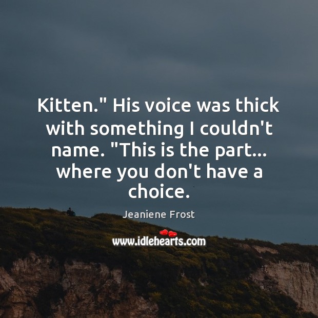 Kitten.” His voice was thick with something I couldn’t name. “This is Jeaniene Frost Picture Quote