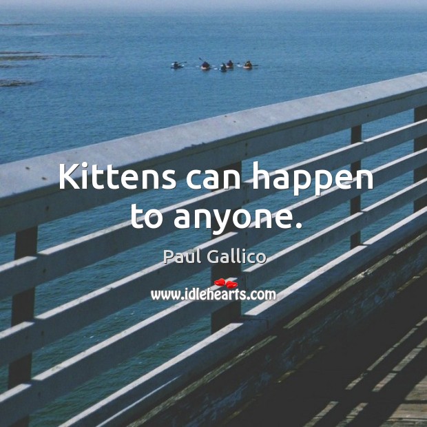 Kittens can happen to anyone. Paul Gallico Picture Quote