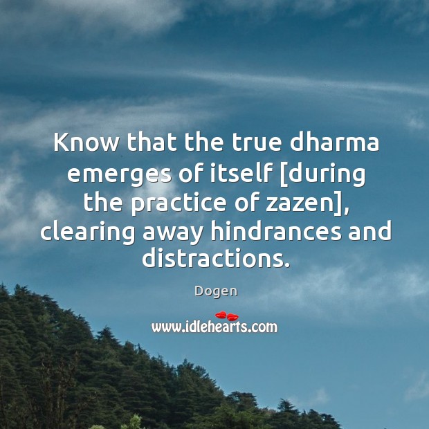 Know that the true dharma emerges of itself [during the practice of Image