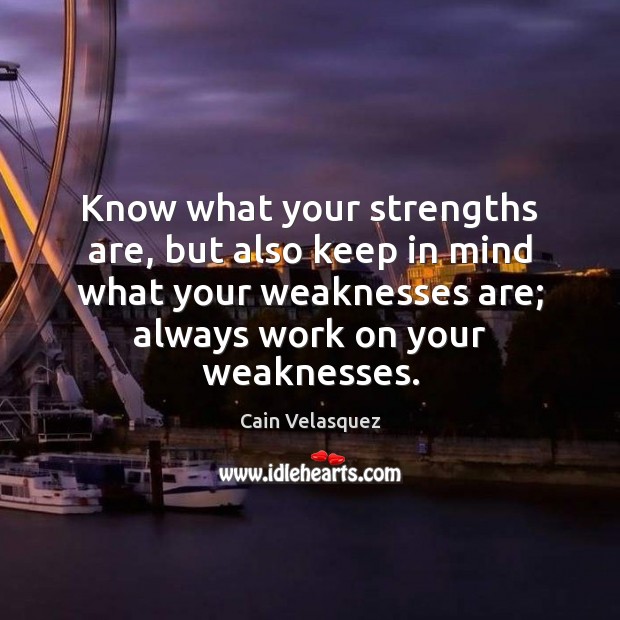 Know what your strengths are, but also keep in mind what your Image
