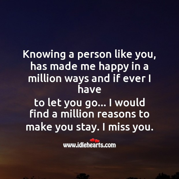 Knowing a person like you Missing You Messages Image