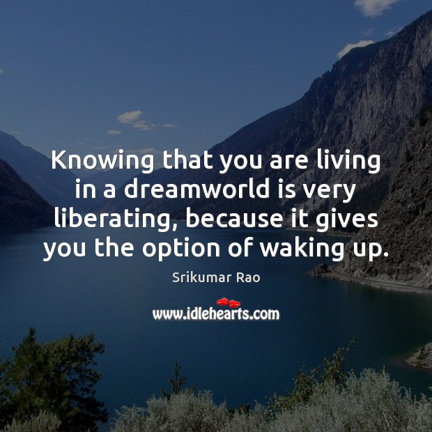 Knowing that you are living in a dreamworld is very liberating, because Image