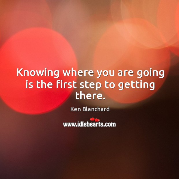 Knowing where you are going is the first step to getting there. Image