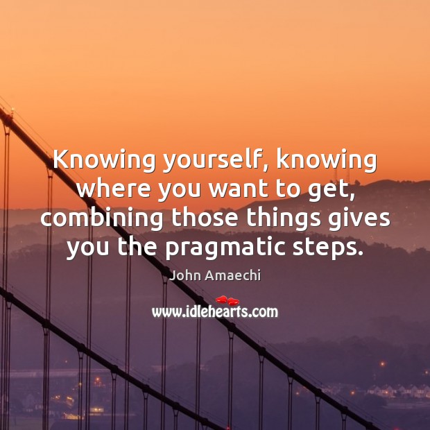 Knowing yourself, knowing where you want to get, combining those things gives Image
