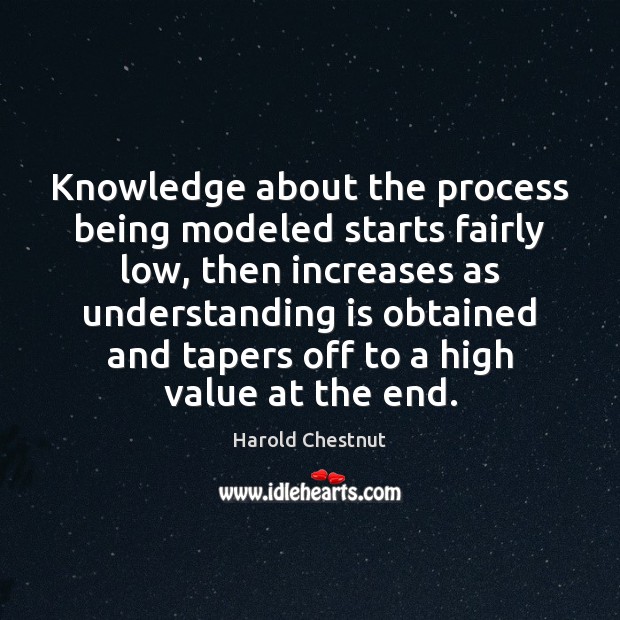 Knowledge about the process being modeled starts fairly low, then increases as Harold Chestnut Picture Quote