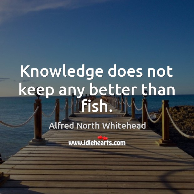 Knowledge does not keep any better than fish. Alfred North Whitehead Picture Quote